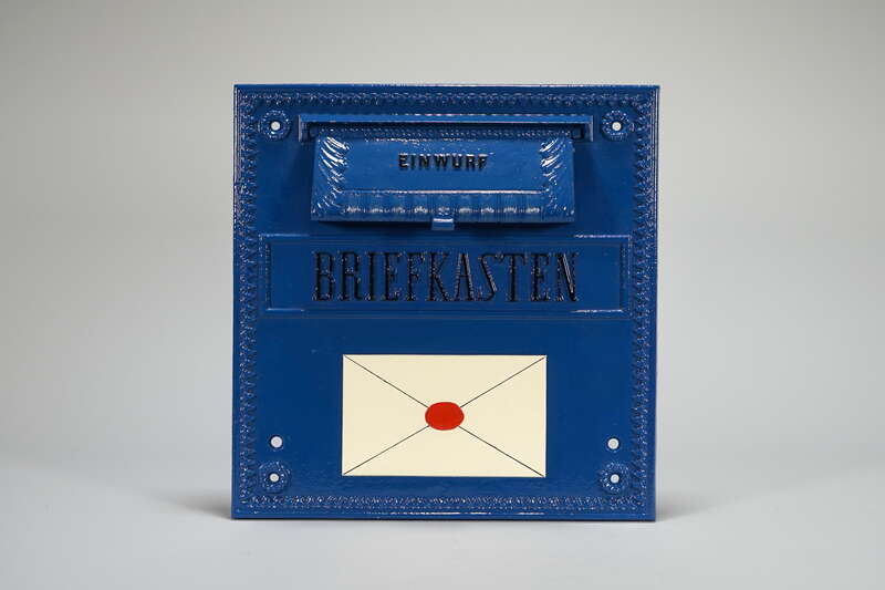 Vollbild anzeigen Briefeinwurfplatte, Briefkasten, Kaiserliche Reichspost, Postamt Lindern (Rheinland), Postamt III. Klasse