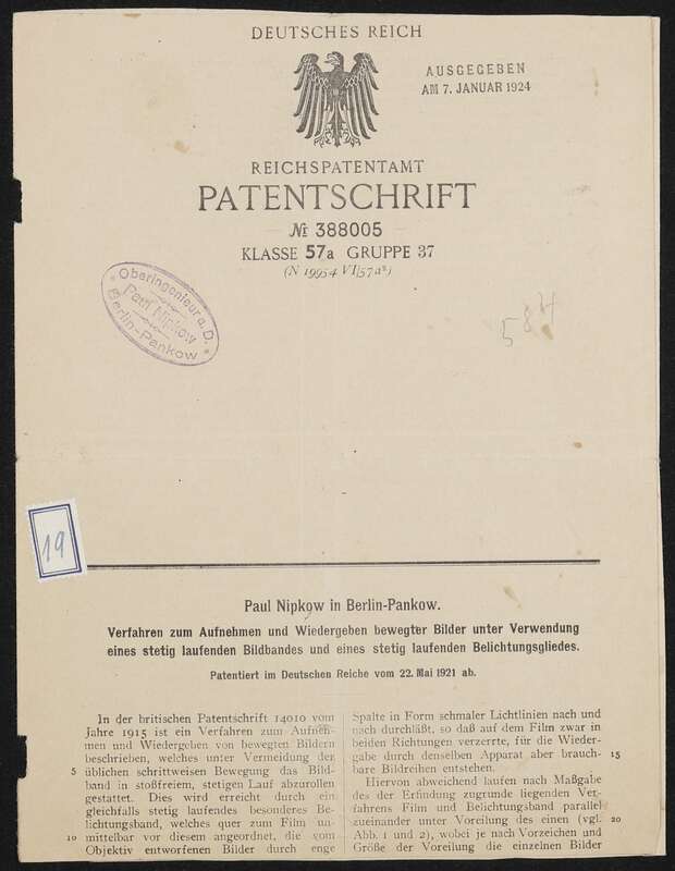 Patentschrift 388 005 Verfahren zum Aufnehmen und Wiedergeben bewegter Bilder unter Verwendung eines stetig laufenden Bildbandes und eines stetig laufenden Belichtungsgliedes