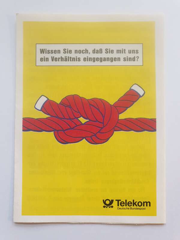 Archivalie, Informationsbeilage Wissen Sie noch, daß Sie mit uns ein Verhältnis eingegangen sind? der Deutschen Bundespost Telekom zu Telefonrechnung