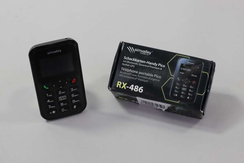 Scheckkarten-Handy Simvalley Pico RX-486 mit Originalverpackung