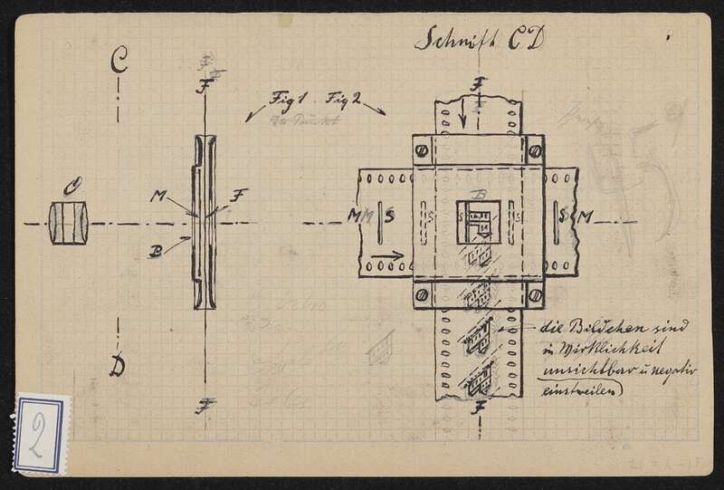 Technische Handzeichnung zu Fernkinematograph