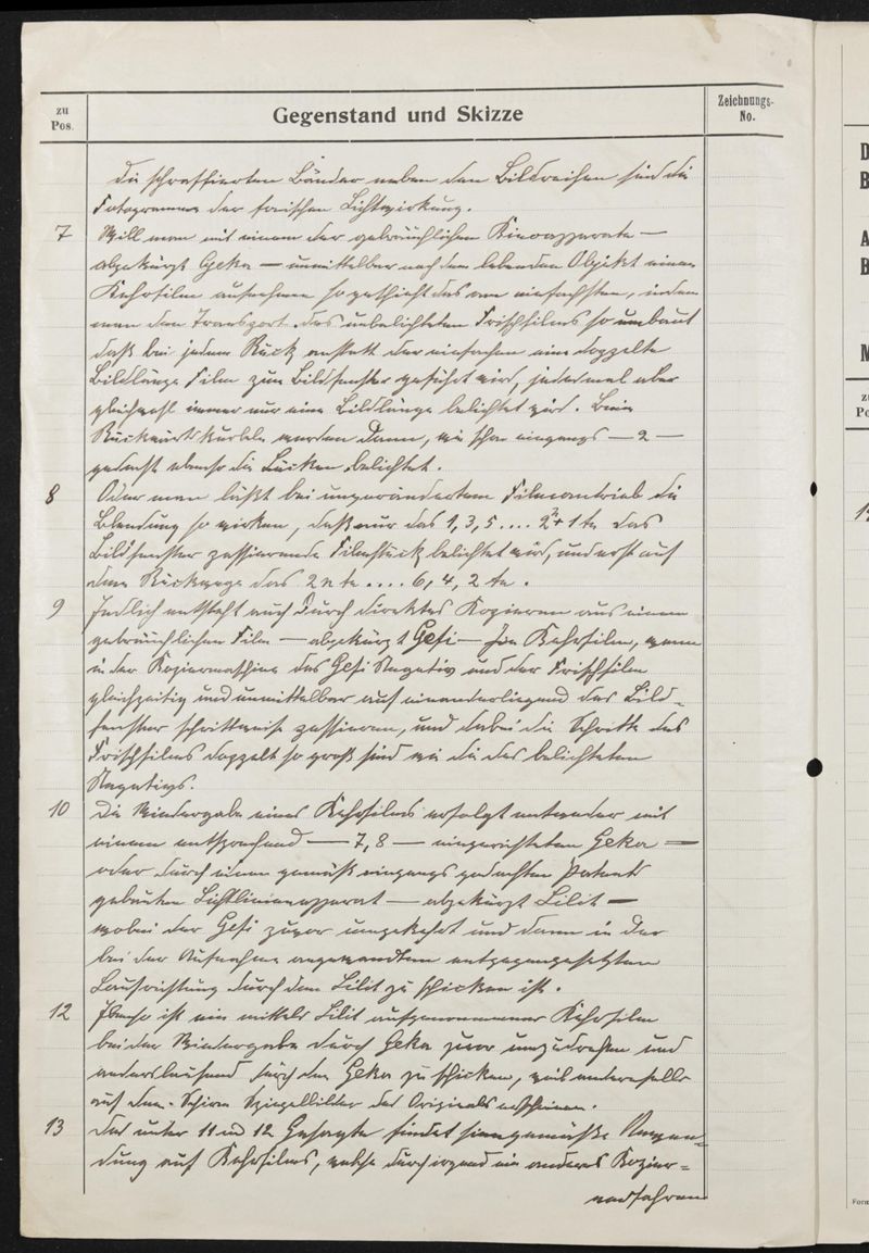 Manuskript der Patentanmeldung N 21532 VI / 57a²  Kehrfilm (Zusatz zu N 19954 VI 57a² Verfahren zu Aufnahme und Wiedergabe bewegter Bilder)