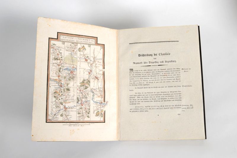 Atlas mit Straßenkarten vom Kurfürstentum Bayern und umfangreichen Texten