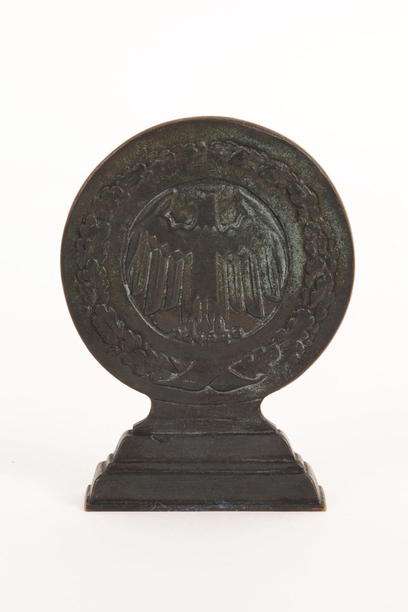 Plakette, Sport, Arbeitsgemeinschaft Deutscher Postsportvereine, Bronzemedaille auf festem Sockel