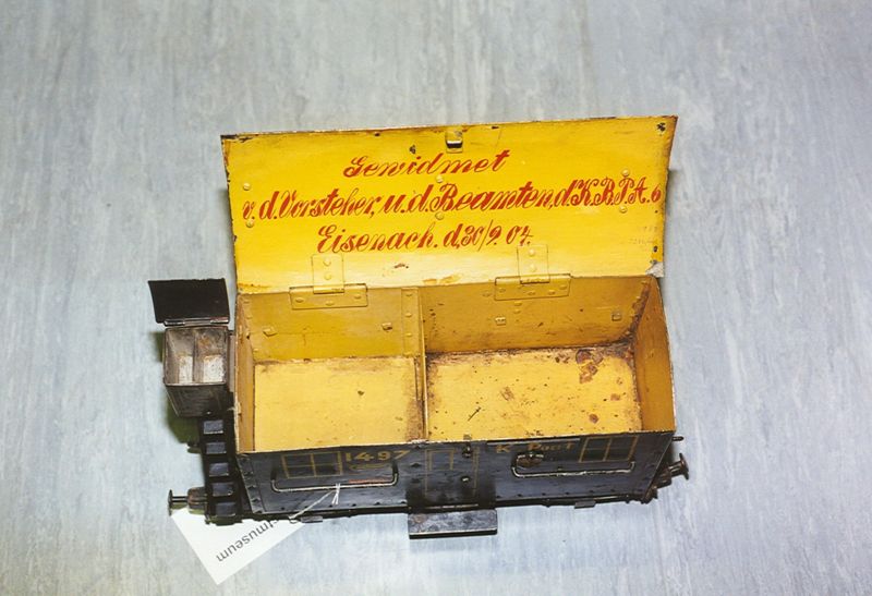 Modell eines Bahnpostwagens als Geschenk der Beamten des Kaiserlichen Bahnpostamtes 6 Eisenach