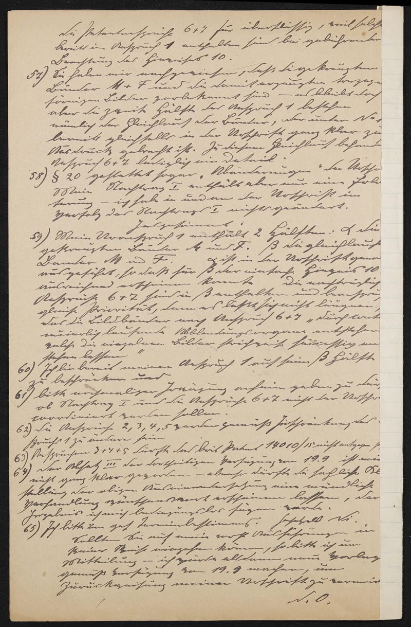 Brief mit Stellungnahme zu Patentanmeldung N 19954 VI / 57a² (DRP 388005) Aufnehmen und Wiedergeben bewegter Bilder mit stetiglaufendem Bildband