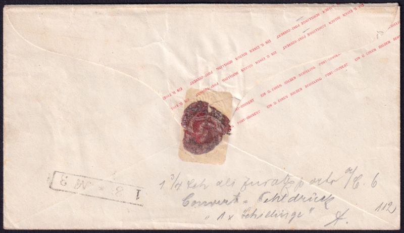 Brief von Wittenburg nach Neustrelitz als Ganzsache Mecklenburg-Schwerin (Deutschland/Altdeutschland) Umschlag Nr. U 6 I mit Fehldruck SCHILLINGE