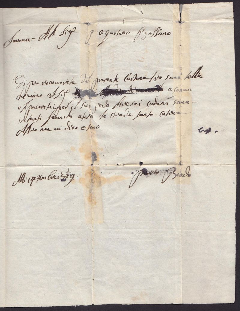 Brief von Pamparato nach Savona als Ganzsache Sardinien (Italien/Altitalienische Staaten) Faltbrief Nr. F 1