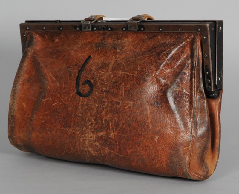 Tasche, verschließbare Poststellentasche 6 mit Schlüssel, Deutsche Bundespost
