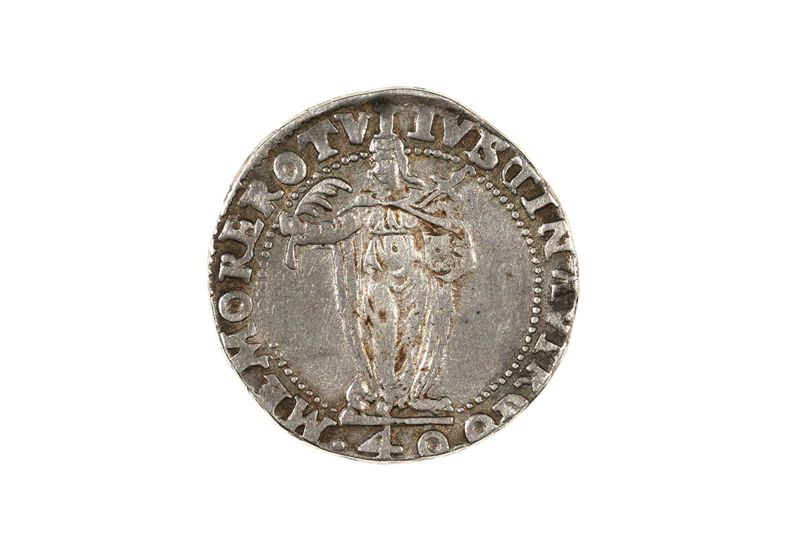 Münze, 40 Soldi/1/4 Scudo, Nicolò da Ponte, Doge von Venedig, Republik Venedig