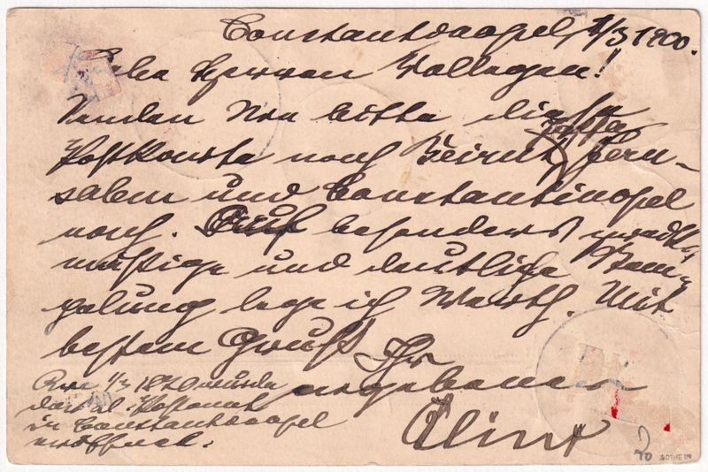 Postkarte aus Konstantinopel als Ganzsache Deutsches Reich (Deutschland) Postkarte Nr. P 43