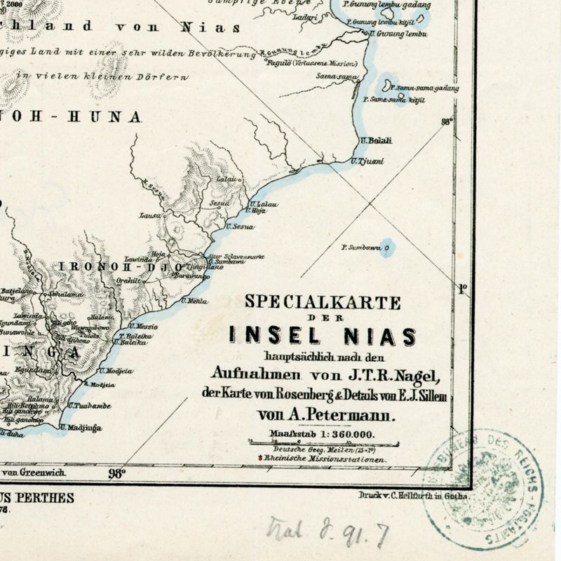 Topografische Karte der Insel Nias