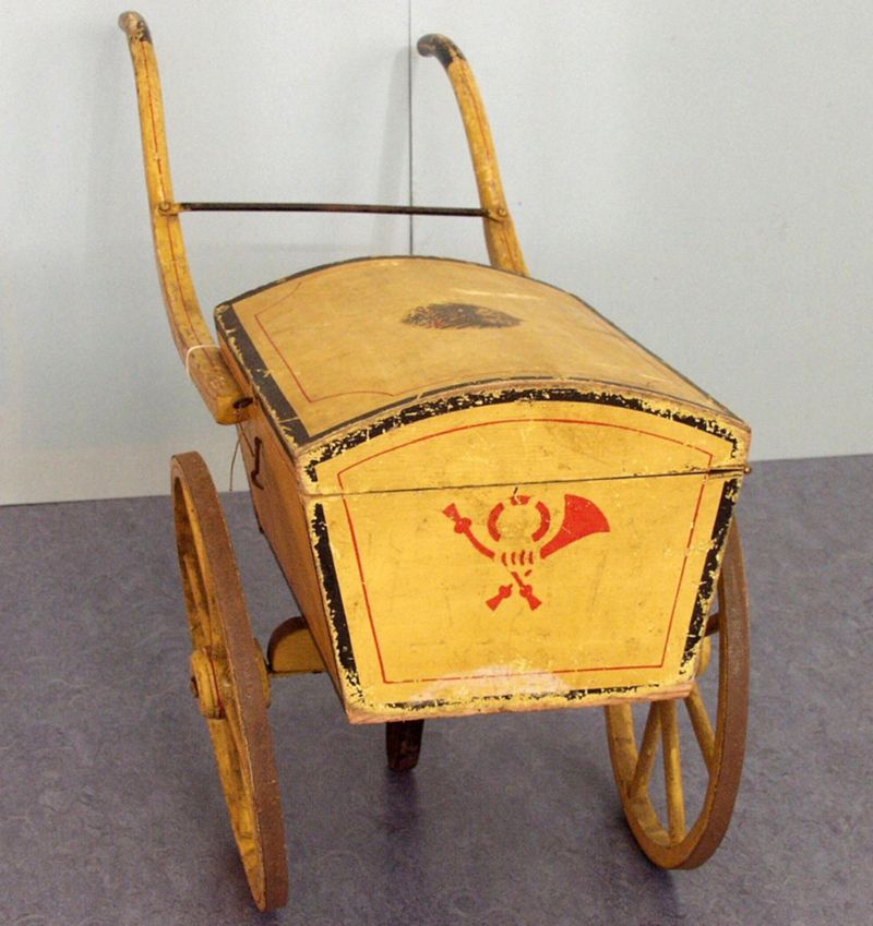 Modell, Handkarre/ Paketzutellwagen der Kaiserlichen Reichspost