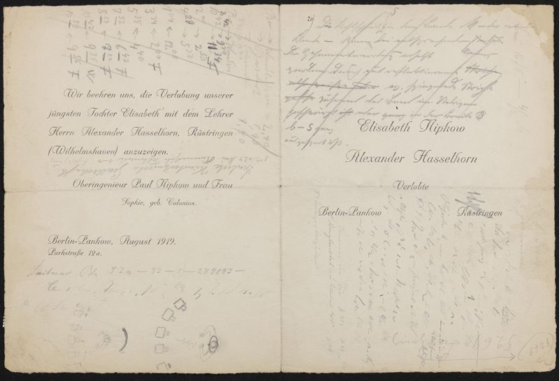 Manuskript zu mit Notizen zu verschiedenen Patenten über Filmprojektion