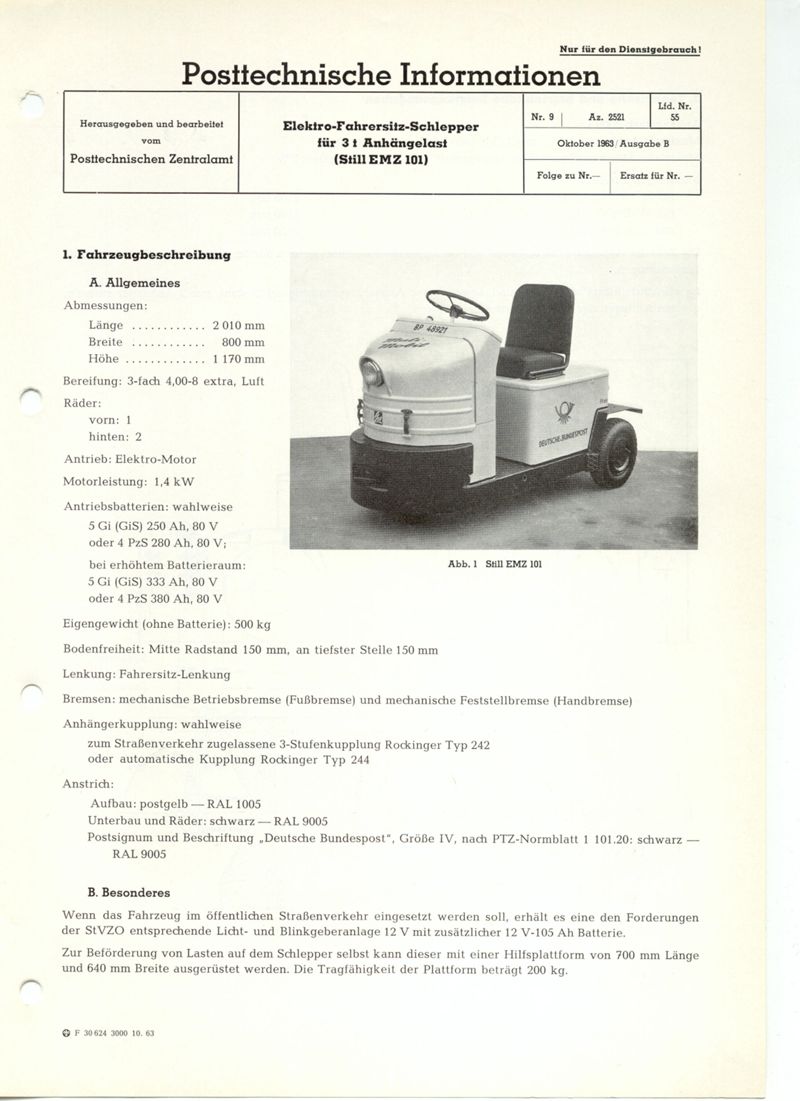 Elektroschlepper vom Typ Still EMZ 101
