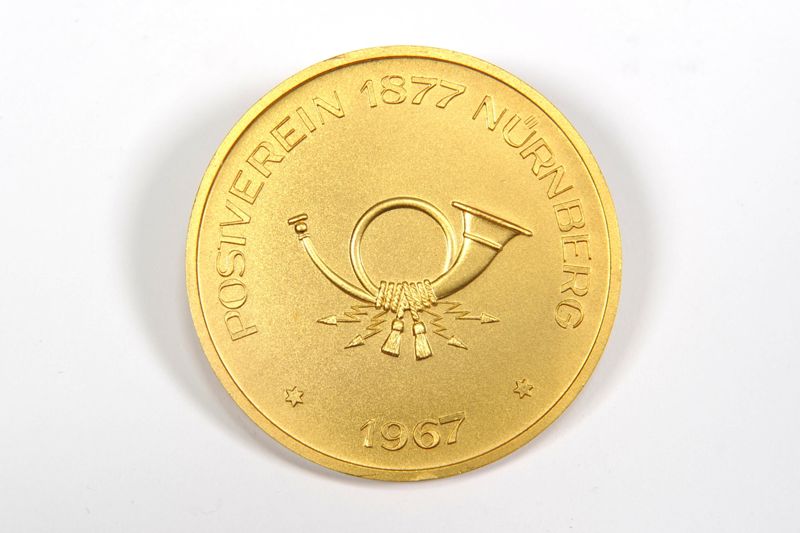 Medaille, Postverein Nürnberg von 1877, der Oberpostdirektion Nürnberg verliehen