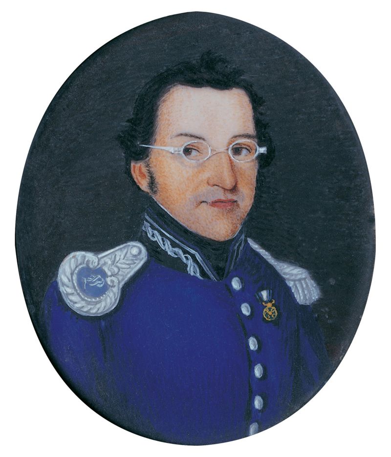 Gemälde Miniaturporträt des Franz Seraph Gerber, königlich bayerischer Postrechnungskommisar zu München