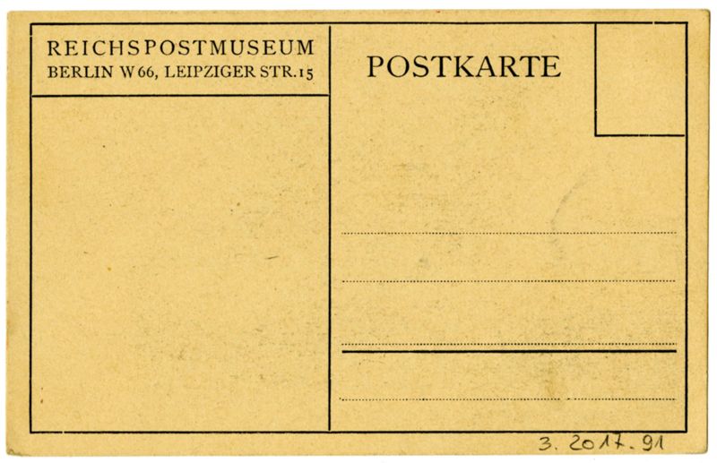 Ansichtspostkarte. Museumskarte, Außenansicht des Reichspostministeriums mit Eingang zum Reichspostmuseum in Berlin. Leipziger- Ecke Mauerstraße, ungelaufen