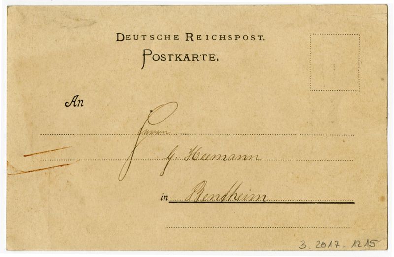 Ansichtspostkarte. Werbepostkarte, Quittung für eine Gutschrift der Firma T.J. Heddinga in Norden für die Rücklieferung von Emballagen (Verpackungen) an G. Heermann, Bentheim, gelaufen