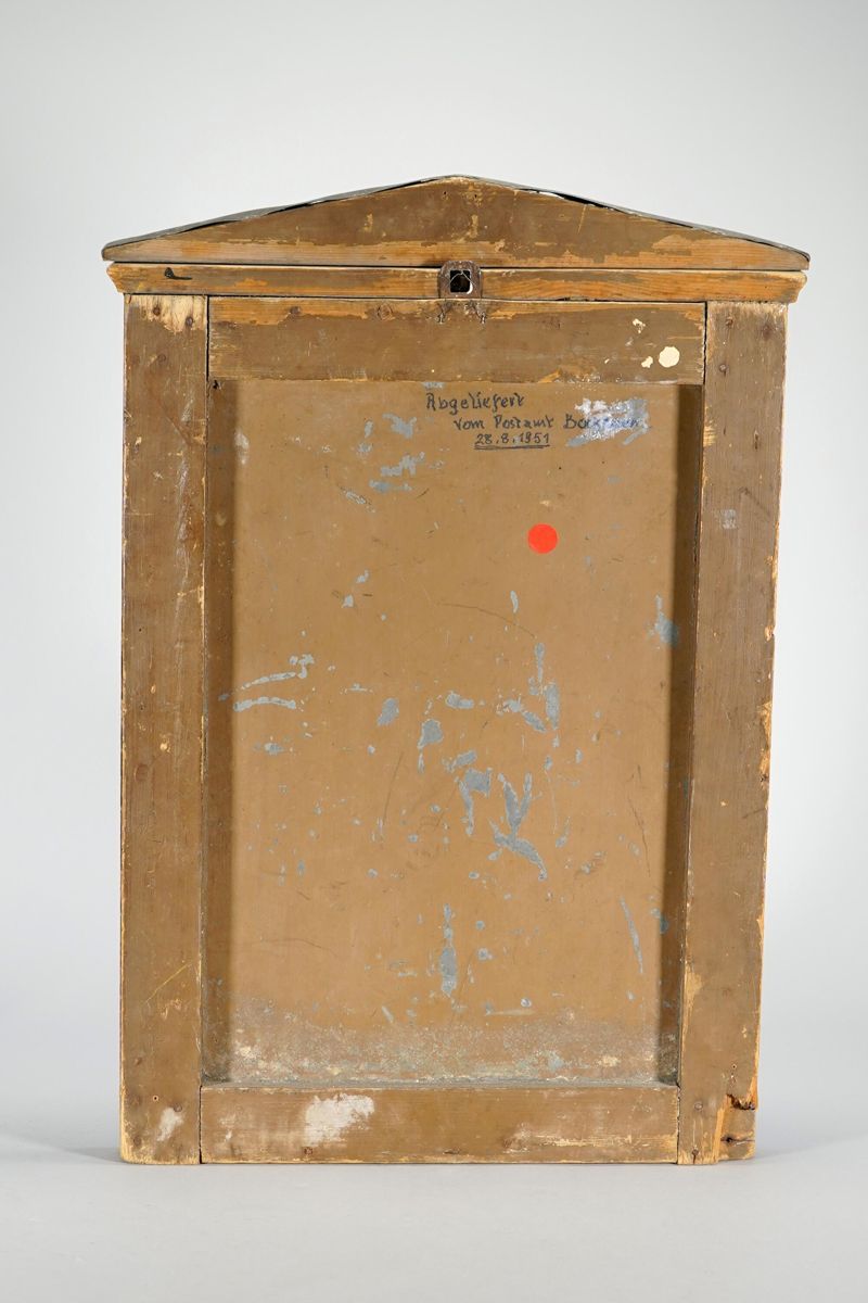 Posthausschild, Kaiserliche Reichspost, Posthülfstelle (Posthilfstelle), verwendet im Vorharzgebiet bei Bockenem (Niedersachsen)