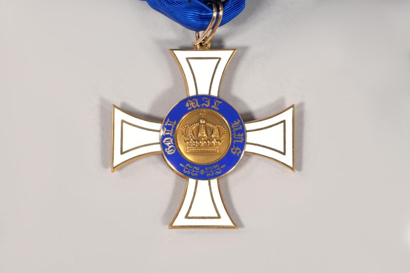 Orden, Preußen, Kronen-Orden I. Klasse, blaue Großkreuzschärpe mit Großkreuzkleinod