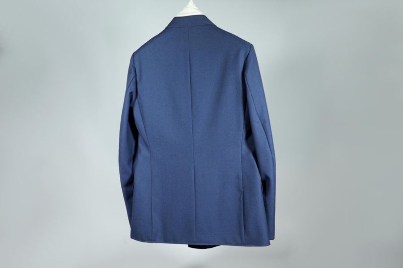 Dienstkleidung, Deutsche Bundespost, Jacke (Herren) von Posthauptschaffner Walter Gritzka (einfacher Dienst), mit Laufbahnkennzeichen, ungetragen