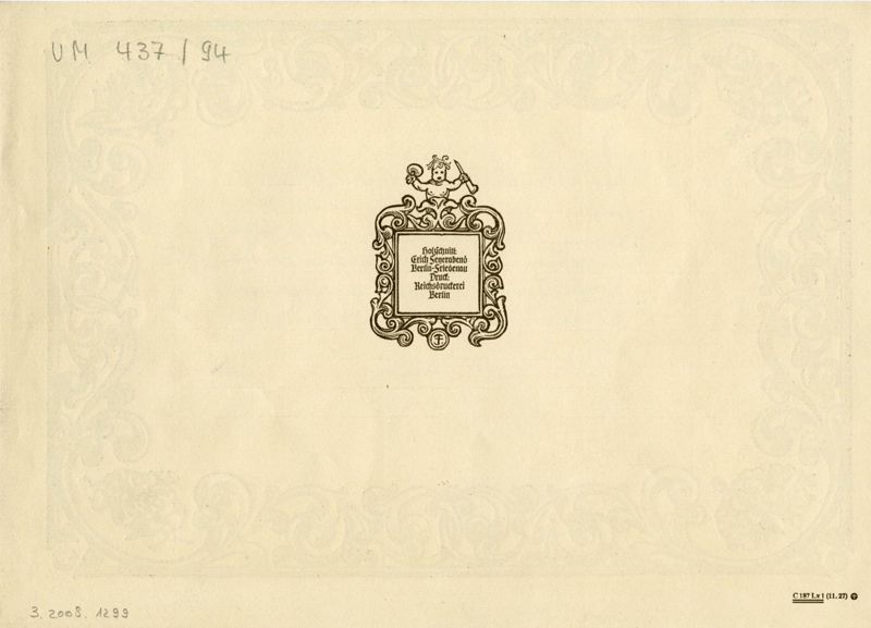 Archivalie. Schmuckblatt-Telegramm Lx 1 Bäuerlicher Hochzeitszug der Deutschen Reichspost, aufgegeben beim Postamt Berlin W 35, gesendet an den Ministerialdirektor Warneke in Berlin