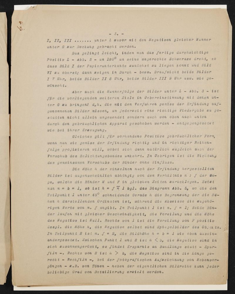 Typoskript der Patentanmeldung N 21532 VI / 57a²  Kehrfilm