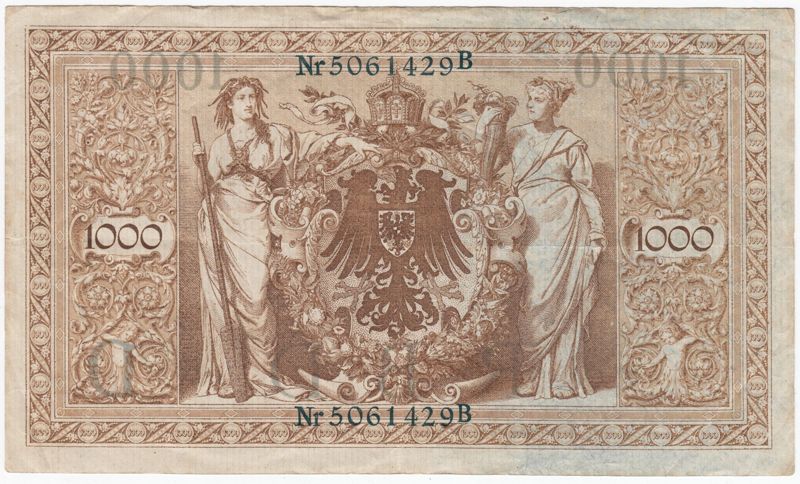 Banknote des Deutschen Reiches über Eintausend Mark