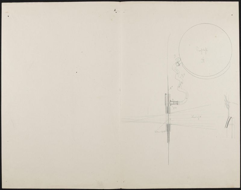 Handzeichnung zu DRP 388005 (N 19954 VI / 57a²) Fernkinematograph
