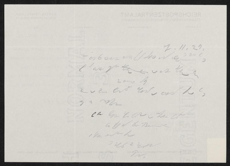 Einladung zur Diskussion über Vorschläge Nipkows vom 1.10.29