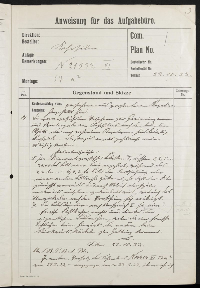 Manuskript der Patentanmeldung N 21532 VI / 57a²  Kehrfilm (Zusatz zu N 19954 VI 57a² Verfahren zu Aufnahme und Wiedergabe bewegter Bilder)
