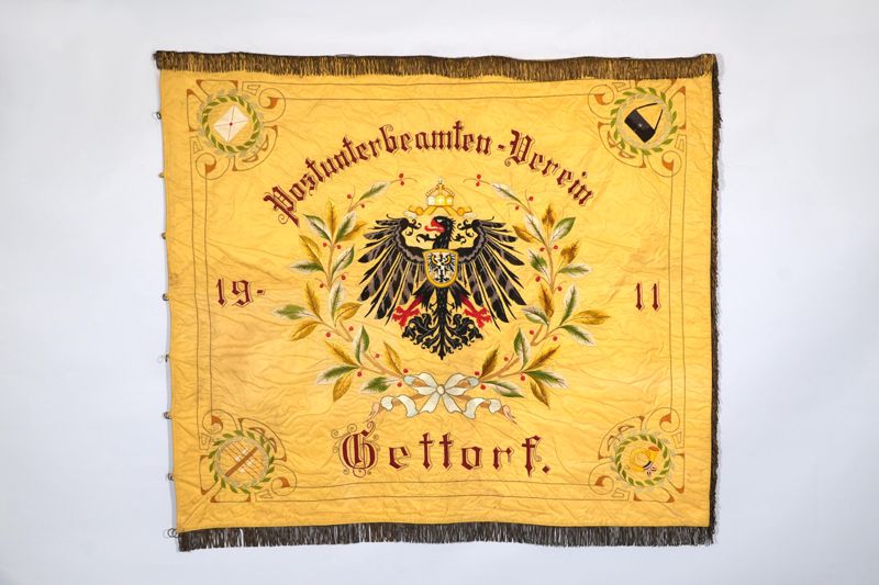 Doppelblattfahne, Postunterbeamten-Verein Gettorf (Schleswig-Holstein), Mit Gott für Kaiser und Reich