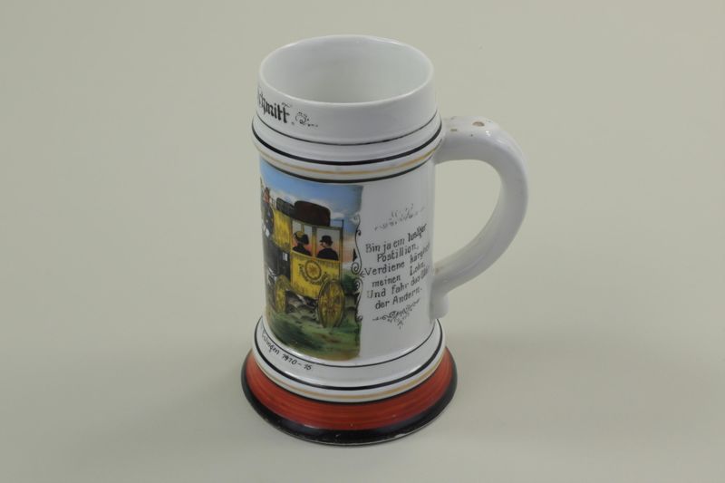 Bierkrug eines Postillions aus Solingen