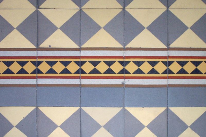 Architekturteil, Fragment einer Bodenfliese der Oberpostdirektion Hamburg, Kaiserliche Reichspost