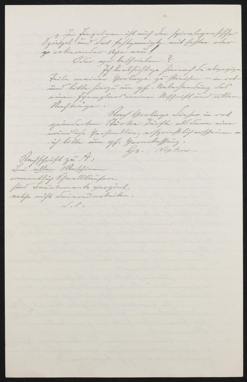Abschrift eines Schreibens zu Patentanmeldung N 23661 VIII / 21a¹, Antwort auf die Schreiben vom 25. August und vom 4. November 1925
