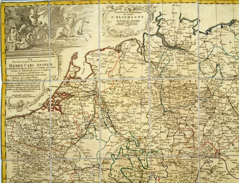 Postkurskarte von Deutschland und Mitteleuropa