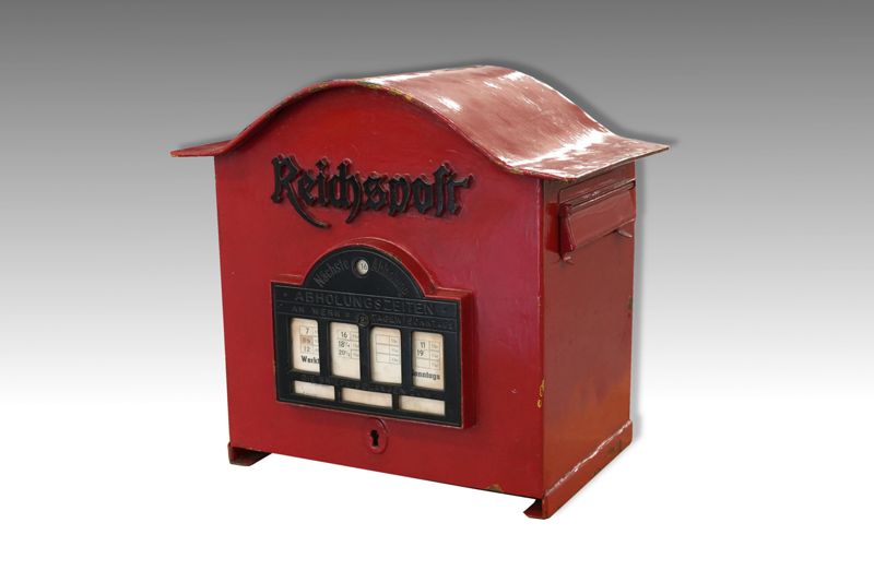Briefkasten, Stadtbriefkasten der Deutschen Reichspost mit Schriftkörper Reichspost