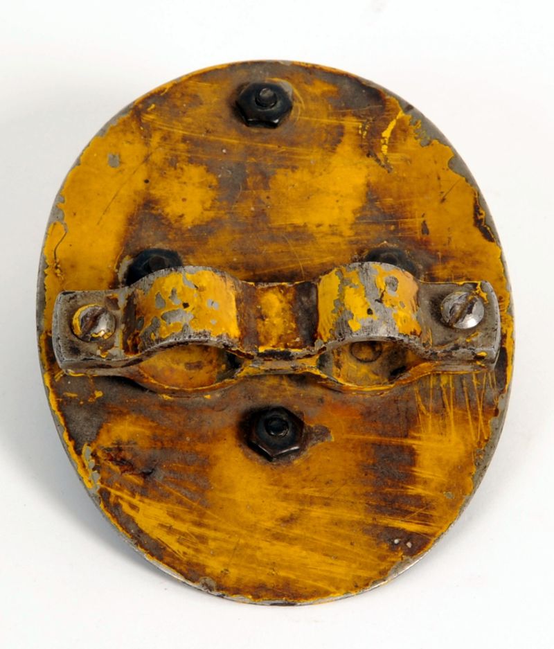 Hoheitsschild (oval) zum Kennzeichnen von Bahnsteigwagen der Kaiserlichen Reichspost