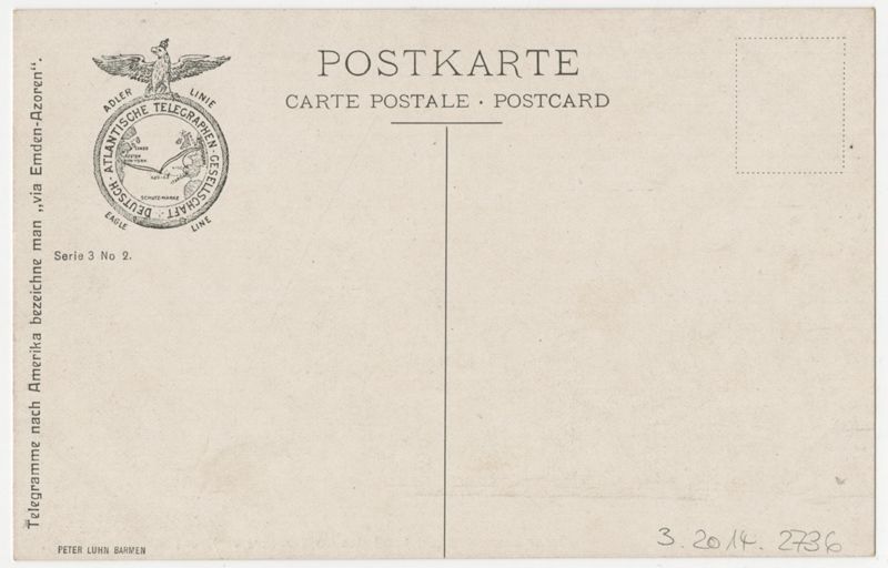 Ansichtspostkarte. Künstlerpostkarte, Great Eastern sucht 1866 das im Vorjahre verlorene atlantische Kabel, Kabeldampfer Great Eastern auf hoher See, ungelaufen