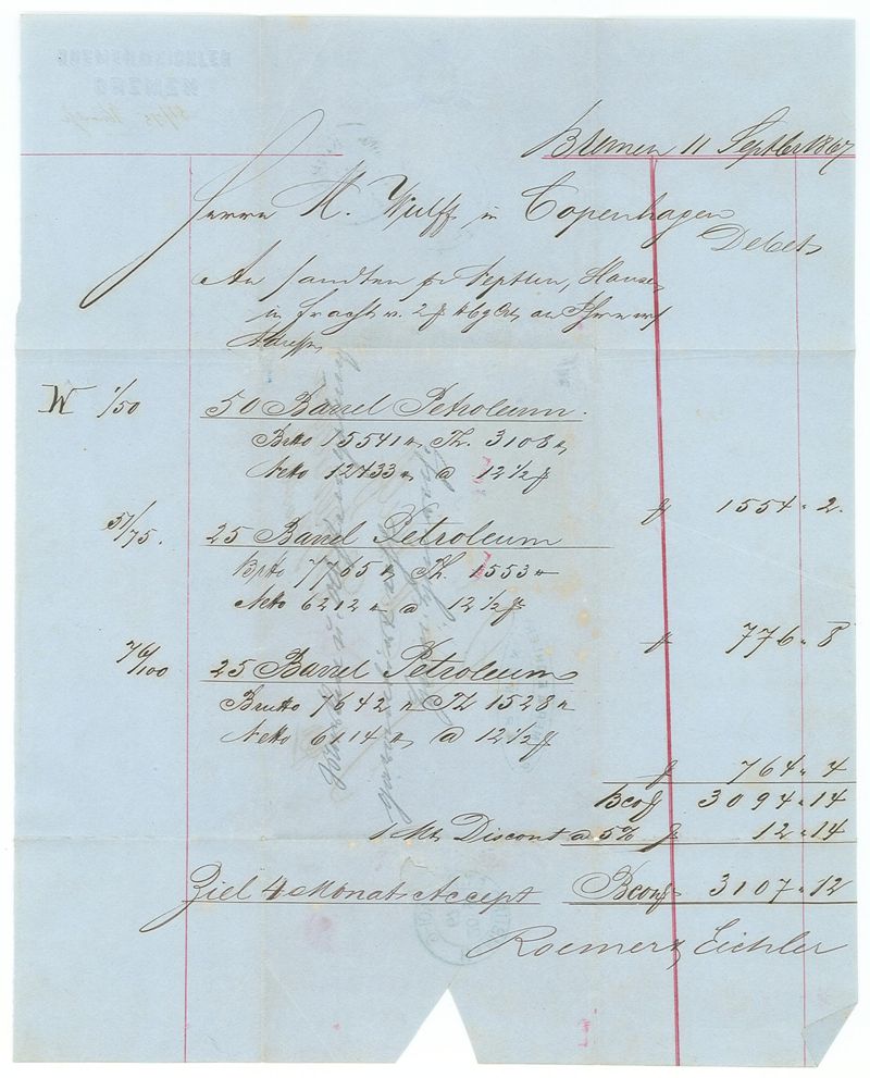 Brief von Bremen nach Copenhagen mit der Freimarke Bremen (Deutschland/Altdeutschland) Nr. 13