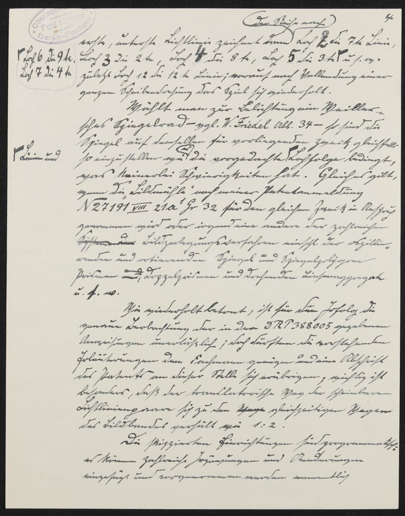 Manuskript zu Patentanmeldung N 30972 IX / 57a² Fernkino mit stetig laufendem Bildband