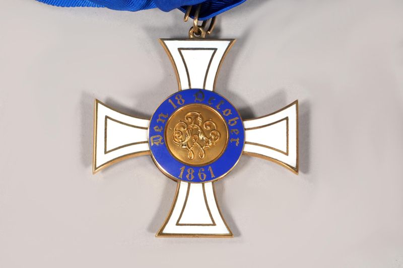 Orden, Preußen, Kronen-Orden I. Klasse, blaue Großkreuzschärpe mit Großkreuzkleinod