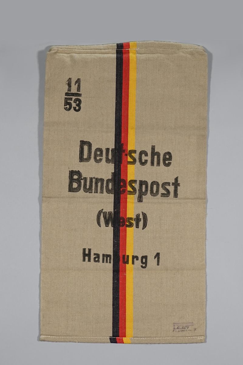 Postbeutel, Deutsche Bundespost, Größe I, 11/53, Postamt Hamburg 1 (Hühnerposten)