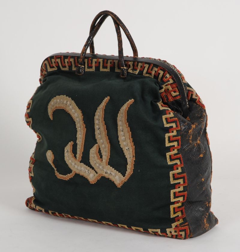 Reisetasche süddeutsch, mit Wappen und Schlüssel