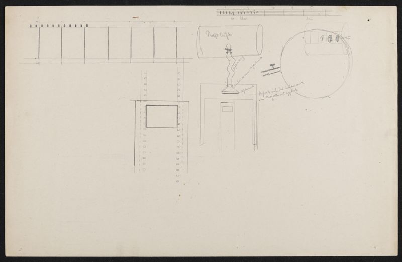 Handzeichnung zu DRP 388005 (N 19954 VI / 57a²) Fernkinematograph