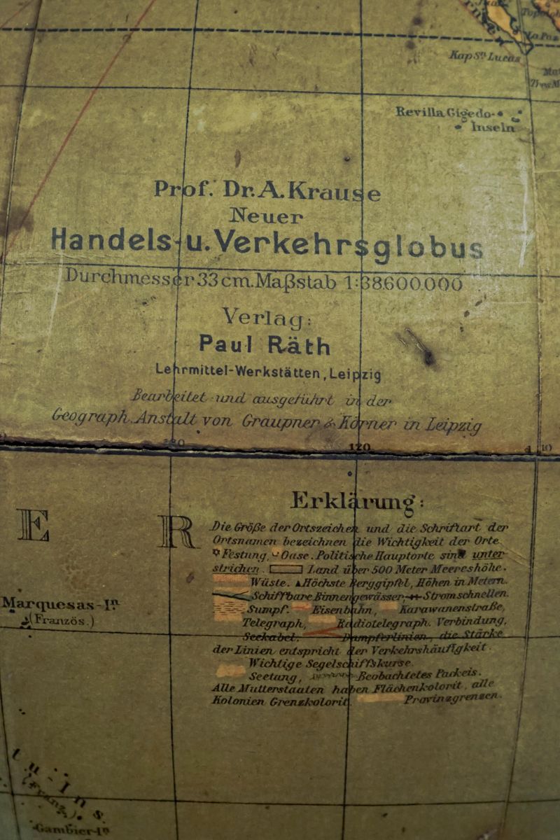 Globus, Titel: Neuer Handels- u. Verkehrsglobus