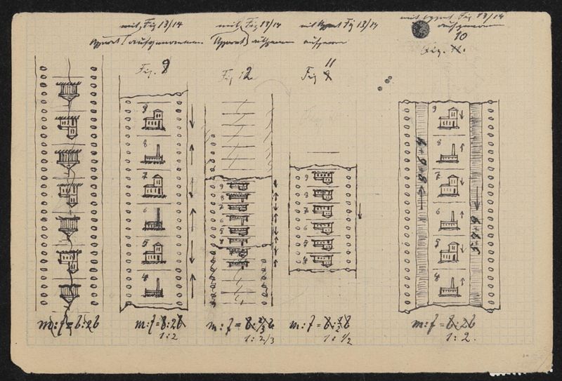 Handzeichnung für Patentanmeldungen N 21532 VI / 57a² Kehrfilm und DRP 388005 (N 19954 VI 57a²) Fernkinomatograph